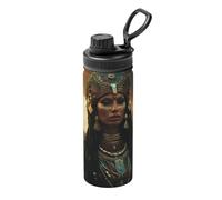 qahuopp Ancient Egypt Tribe Series Print Insulated Water Bottle 18 Oz Stainless Steel Sport Bottles For Gym Travel Outdoor