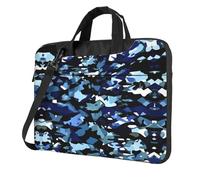 qahuopp Blue Camouflage Print Print Computer Bag Carrying Handle Laptop Bag Protect Case Pouch Fits 13 14 15.6 Inch Laptops