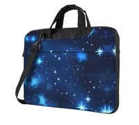 qahuopp Blue Shining Stars Pattern Print Computer Bag Carrying Handle Laptop Bag Protect Case Pouch Fits 13 14 15.6 Inch Laptops
