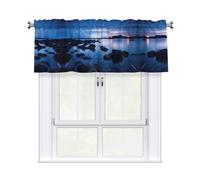 qahuopp Bright Stars Print Curtain Valances Short Window Valance Curtains,For Living Room Bedroom Kitchen 54x18 In