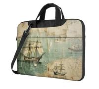 qahuopp Greece Map Print Computer Bag Carrying Handle Laptop Bag Protect Case Pouch Fits 13 14 15.6 Inch Laptops
