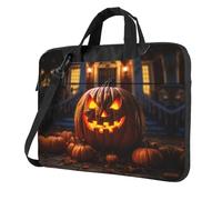 qahuopp Halloween Pumpkin 3 Print Computer Bag Carrying Handle Laptop Bag Protect Case Pouch Fits 13 14 15.6 Inch Laptops
