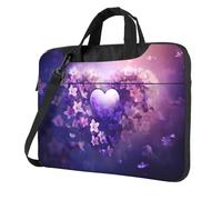 qahuopp Purple Love Print Computer Bag Carrying Handle Laptop Bag Protect Case Pouch Fits 13 14 15.6 Inch Laptops