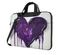 qahuopp Purple Love Print Computer Bag Carrying Handle Laptop Bag Protect Case Pouch Fits 13 14 15.6 Inch Laptops