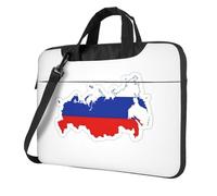 qahuopp Russian Flag Map Print Computer Bag Carrying Handle Laptop Bag Protect Case Pouch Fits 13 14 15.6 Inch Laptops