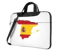qahuopp Spanish Flag Map Print Computer Bag Carrying Handle Laptop Bag Protect Case Pouch Fits 13 14 15.6 Inch Laptops