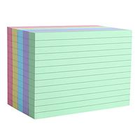 QAINJG A6 Ruled Index Crads, 400Pcs Revision Cards, 5 Colours Record Cards for Office School Learning