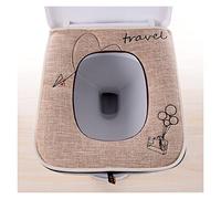 QAIXAG Toilet Seat Seat Household All-Season Linen Square Toilet Cover Universal Toilet Cover with Handle (Color : A1, Size : 1 pc)