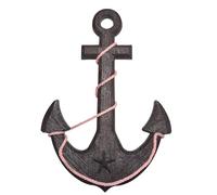 Qaixwuyi Retro Wooden Anchor Wall Decoration with Rope Nautical Maritime Decoration 45 x 32 cm Brown Beach Theme Decoration Antique Style Door Hanging Ornament for Home Bar Bathroom