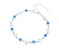 QAJXKZRQF Women's Ocean Heart bracelet, women's plated s925 pure silver, light luxury niche design high-end bracelet, temperament small fresh bracelet