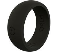 QALO Men's Classic Silicone Ring, Black Classic, Breathable, Durable Rubber Wedding Ring for Men