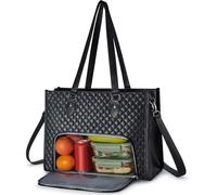 Qalviora 2 in 1 Lunch Tote Bag for Women - Insulated Leakproof Lunch Compartment & Large Work Handbag, Business Office Commute Essential (15.6" Laptop Fit)