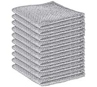 Qalviora Double Layer Steel Wool Cleaning Cloth Wire Dishwashing Rags Fiber Rag Non Scratch Stainless Steel Cleaner Cloth 20x20cm Metal Wire Dish Cloths Towel for Kitchen (Double-Layer Steel Side)