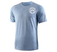 Qalviora Personalized Mens Athletic Short Sleeve Shirts Custom Logo Text Workout Dry Fit Running Gym T-Shirts Blue