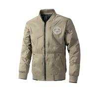 Qalviora Personalized Mens Bomber Jackets Any Text Image Photo Lightweight Casual Windbreaker Custom Baseball Sports Cargo Jacket Outwear with Pockets