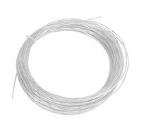 Qalvona 12.2m Tennis Rackets String, Elastic Nylon with Filament, 1.3mm Diameter Replacement Wire - Impact, Durable Design for Racquet Repair (White)