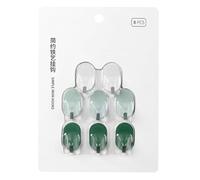 Qalvona Adhesive Hooks Metal Coat Hooks 8 Pieces, Durable Strong Design, Safe for Walls - Easy Installation, Multifunctional Use for Home, Bathroom, Office