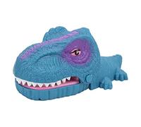 Qalvona Bite Finger Toy Dinosaur with LED Eyes, Plastic Party Game, Blue, Battery Operated - Light and Sound Effects, Exciting Random Trigger, Fun for Kids and Adults
