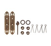Qalvona Cabinet Faceplate with Lucky Pattern, Vertical Straight Handle, Bronze Brass, 2 Sets 148x30mm - Vintage Style, Durable Brass Material, Ideal for Cabinet Doors and Drawers
