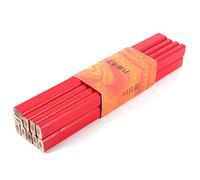 Qalvona Carpenter Pencil Pack, 10PCS Octagonal Hard Red Wooden 175mm Pencils - Durable Core, Easy Sharpening, Clear Marking for Woodwork and Builders
