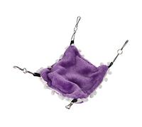Qalvona Double Layer Small Pet Hammock, Plush Hamster Glider Hammock Purple, Cage Hanging Accessory - Soft Comfortable Material, Easy Installation, Ideal for Small Pets (girl purple)