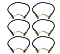 Qalvona Electric Guitar Effect Cable 1 / 4in Right Angled Patch Cord 30cm Flat Head Gold - Flexible PVC Housing, Noise Free Sound, Ideal for Pedalboards and Instruments (Flat Head Gold)