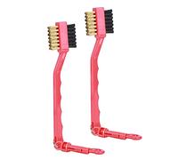 Qalvona Golf Club Cleaner Brushes, Double Sided Plastic with Nylon and Brass, 2PCS - Durable Handle, Portable Design, Ideal for Golf Club and Shoe Cleaning (Red)