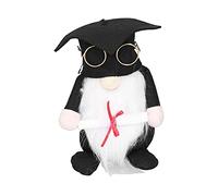 Qalvona Graduation Gnome Doll Small Faceless Ornament with Beard, 5.1 Inch Felt Figure - Soft Plush, Stable Standing, Perfect Graduation Decoration