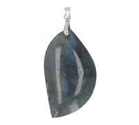 Qalvona Labradorite Pendant, Lightweight Crystal Leaf Shape Necklace, Nature Stone Jewelry - Unique Natural Luster, Comfortable All - Day Wear, Versatile Gift for Men and Women