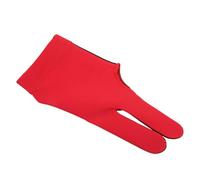Qalvona Left Hand Billiard Gloves Polyurethane Fiber, Average Size, Three Fingers - Breathable Quick Drying, Elastic Fit for Accurate Shots (Red)