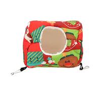 Qalvona Small Pet Hanging Tunnel, Warm Winter Hammock for Hamster, Sugar Glider, 17x13cm - Comfy Fabric with Sponge, Easy Installation, Multifunctional Hideout and Play Bed (Red)