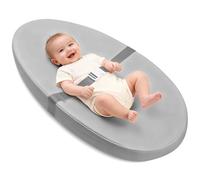 Qalvyn Baby Changing Pad for Dresser, with Wipeable Waterproof PU Cover, Contoured Diaper Changing Pad with Non-Slip Safety Belt, Portable Lightweight Changing Mat with Cushioned Foam, Grey