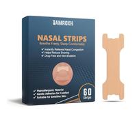 QAMROXH Nasal Strips for Snoring - 60 Breathable Nose Strips for Better Breathing, Strong Adhesive Anti Snore Strips for Sleeping, Drug-Free Nasal Congestion Relief for Men & Women