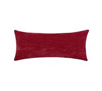 Qanatmz Wine Red Cozy Soft Throw Pillow Covers, Burgundy Decorative Chenille Long Lumbar Couch Cushion Cases for Sofa Living Room Decor, Set of 1, 14 x 36 Inches