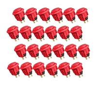 QANBA D-lite Arcade Button Original Buttons Snap-In Joystick Arcade Buttons for DIY arcade machines 24mm Pushbutton (Boxed） (24mm Red（EL06) 24 Pcs)