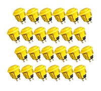 QANBA D-lite Arcade Button Original Buttons Snap-In Joystick Arcade Buttons for DIY arcade machines 24mm Pushbutton (Boxed） (24mm Yellow（EL11) 24 Pcs)