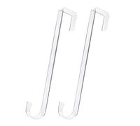 Qancekoo 2pcs Wreath Hangers, 12" Clear Wreath Hangers, Welcome Sign for Front Door Decor, Non Scratch Over Door Hooks for Hanging Christmas Halloween Fall Wreath Decorations