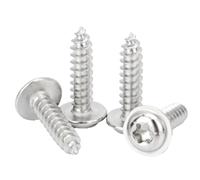 QANCEN Pack of 50 M5 x 30 mm Torx Flat Head Wood Screws, Stainless Steel Self Tapping Screws with Flat Head and Disc, A2 V2A Rustproof, Self-Tapping, Full Thread Screws