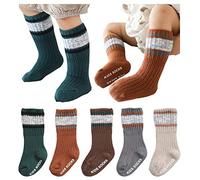 QandSweet Knitting Socks Keep Warm Unisex Baby Non-Slip Knee-High Stockings for Toddler Little Boy Girls