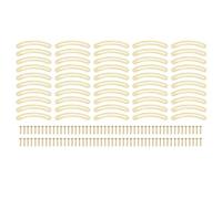 QANYEGN 100Pcs Lid Support Hinge Kit, Iron Recurved Lid Stay Hinges, Soft Close Recurved Stay Iron Hinges for Wooden Box Furniture Cabinet Jewelry Case 6.7x1cm (Yellow)