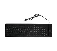 QANYEGN 109 Keys Foldable Silicone Keyboard, Wired USB Rollup Keyboard, Silent Typing Soft Touch Keyboard for Desktop Laptop