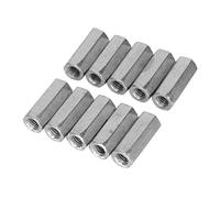 QANYEGN 10pcs M6 Long Rod Nut, Hex Coupling Nut, Hexagonal Sleeve Nut, Standoff Fasteners for Threaded Applications(M6*25)