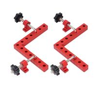 QANYEGN 2 Sets 90 Degree Positioning Square, Woodworking Right Angle Guide, Aluminium Alloy Metric Imperial Scale Right Angle Corner Clamp for Woodworking 140x140mm