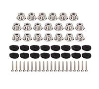 QANYEGN 20Pcs Guitar Strap Button, Metal Guitar Strap Locks End Peg, Flat Head Guitar Strap Buttons Lock Set for Bass Ukulele
