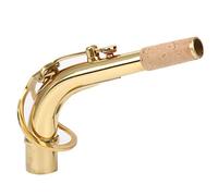 QANYEGN 24.5mm Nozzle Dia Joint Connector, Brass Saxophone Bend Neck, Golden Plated Saxophone Bend Neck for Alto Saxophone Players (Gold)