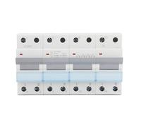 QANYEGN 400VAC Dual Power Manual Transfer Switch, DIN Rail Mount RV Transfer Switch, Single Side Interlock Circuit Breaker 4P MTS (100A)