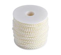 QANYEGN 4mm Artificial Pearl Bead Curtain, 4mm 0.16inch Round Pearls for DIY Ornaments, Wedding Event Festival Party, 40m/roll(cream-coloured)