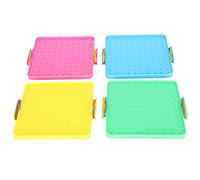 QANYEGN 4pcs Peg Board, Geo Boards Rubber Bands Plastic Nail Board, Plastic Dishes Geoboard for Primary School Math Education