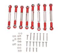 QANYEGN 8Pcs Metal Adjustable Steering Linkage, Metal Pull Rod Steering Servo Link, Aluminum Alloy Servo Link Pull Rod for WPL C14 C24 B14 MN D90 D91 (Red)