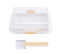 QANYEGN Airtight Butter Dish with Lid, Butter Keeper Container, Reusable Locking Butter Holder with Cutting Tool for East or West Coast Butter Cheese